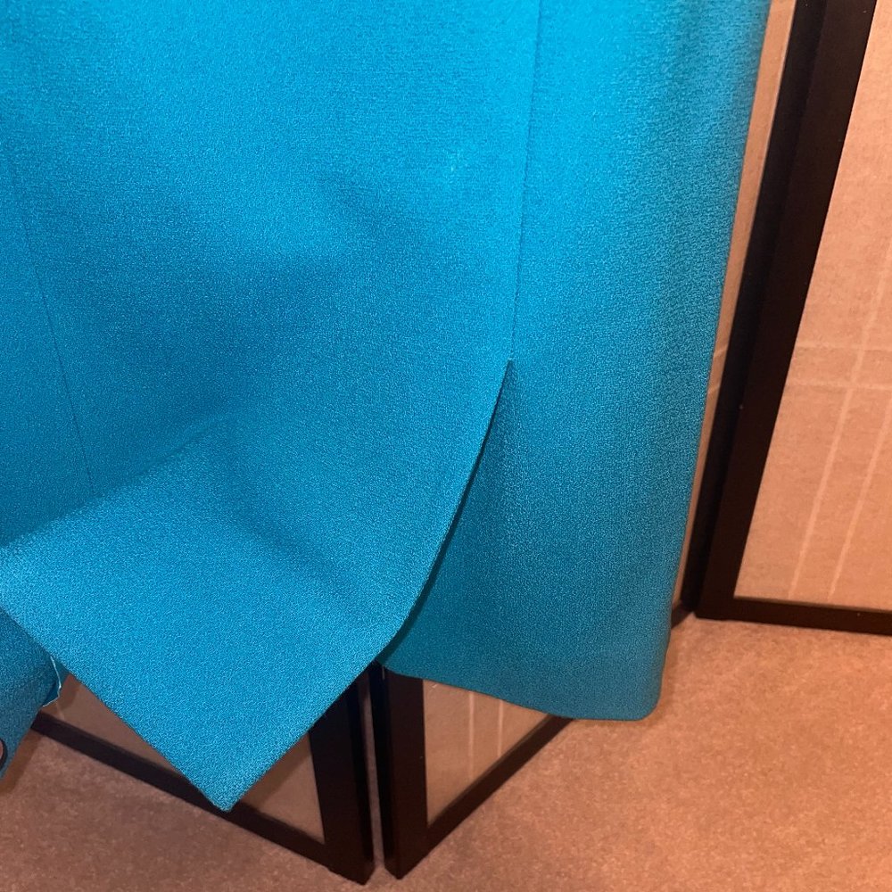 Lilli Ann Vintage Teal Dress With Gold Chain Embellishment - Picture 7 of 9